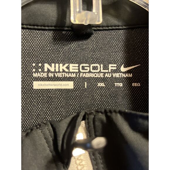 Nike Golf Shirt Mens XXL Black 1/4 Zip Long Sleeve Pullover Glacier Park Jacket - Picture 3 of 10